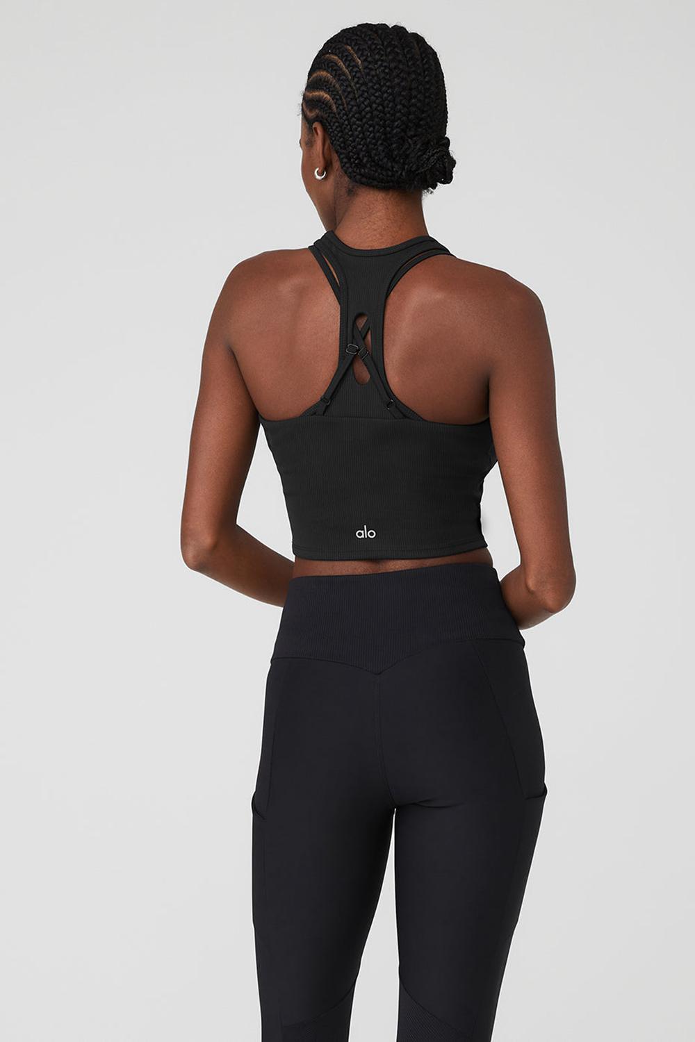 Bra Tank Alo Yoga Ribbed Airlift Enchanted Mujer Negras | España  COAL-49052