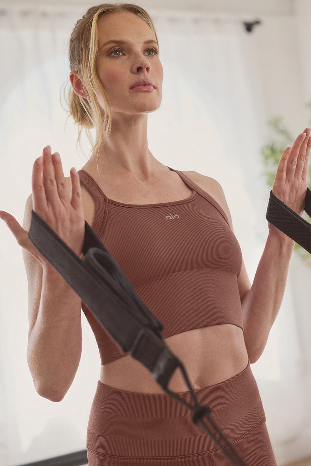 Bra Tank Alo Yoga Seamless Ribbed Favorite Mujer Chestnut | España  JAZQ-38574