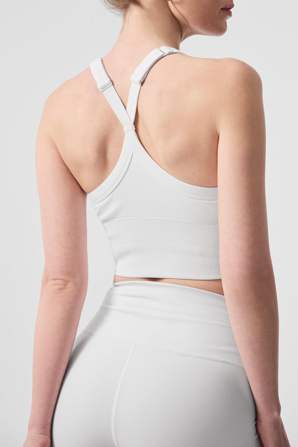 Bra Tank Alo Yoga Seamless Ribbed Favorite Mujer Blancas | España  QIPR-30149