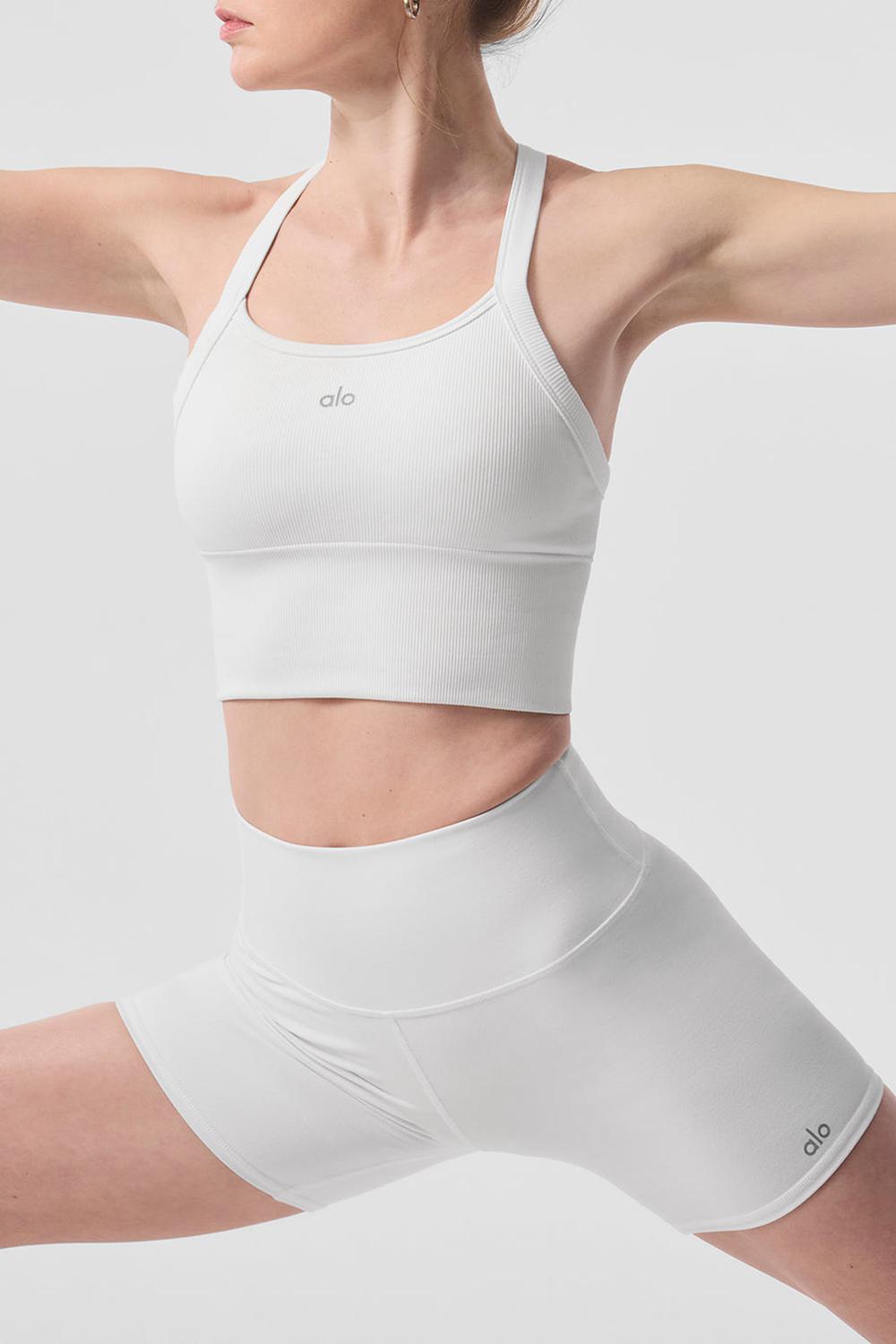 Bra Tank Alo Yoga Seamless Ribbed Favorite Mujer Blancas | España  QIPR-30149