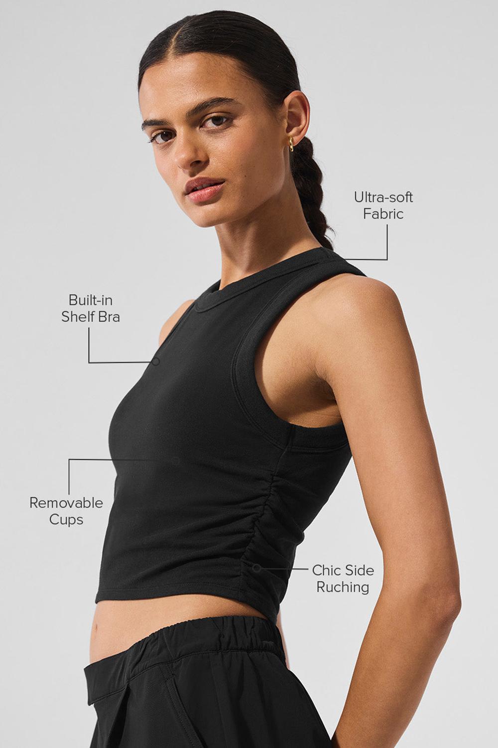 Bra Tank Alo Yoga Sway Mujer Negras | España  NXUR-86470