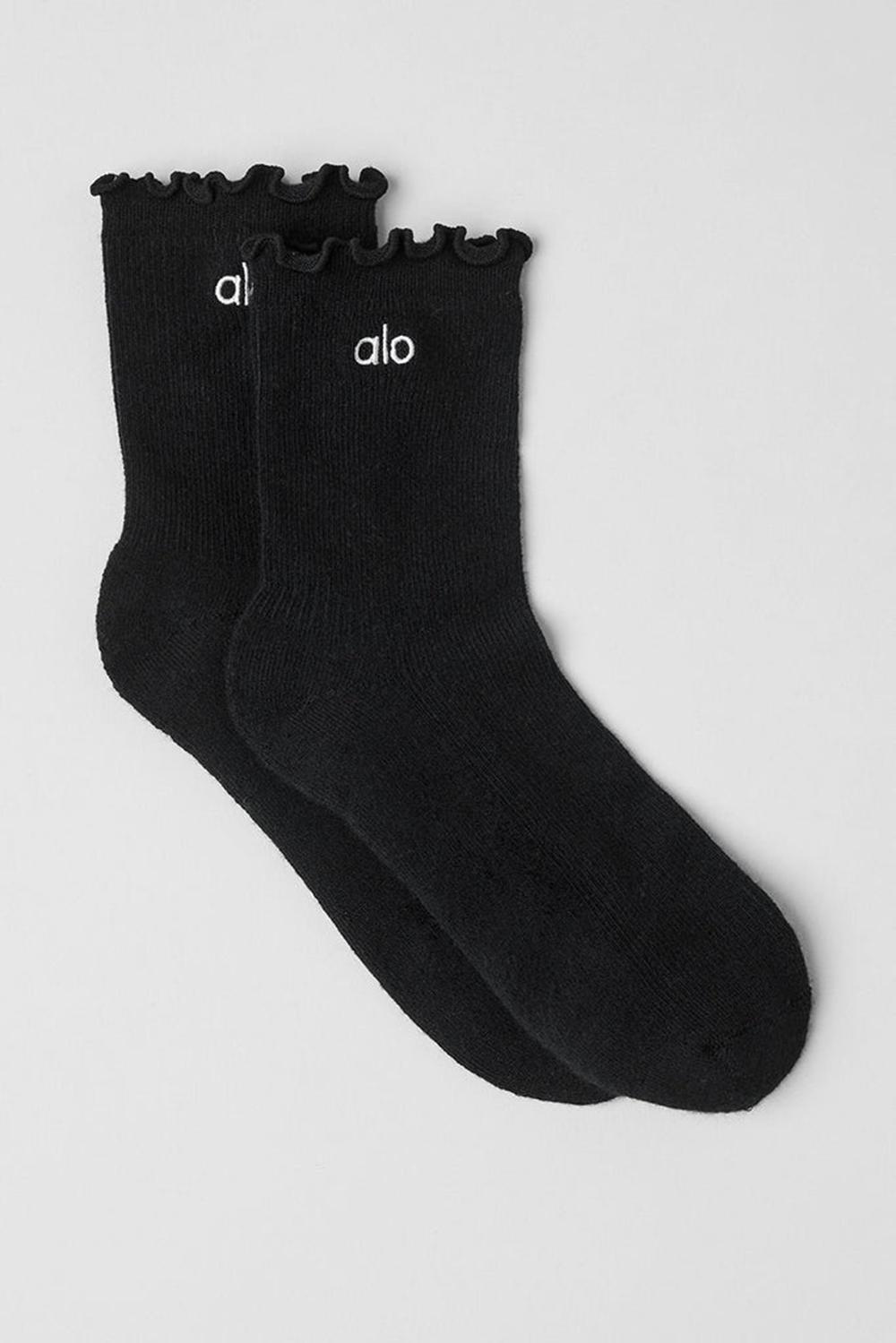 Calcetines Alo Yoga Lettuce Edge Mujer Negras | España  XJCU-18450