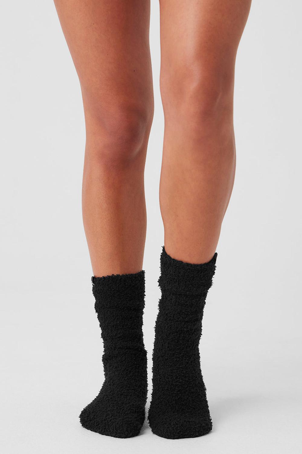 Calcetines Alo Yoga Plush Lush Mujer Negras | España  RTSM-21843