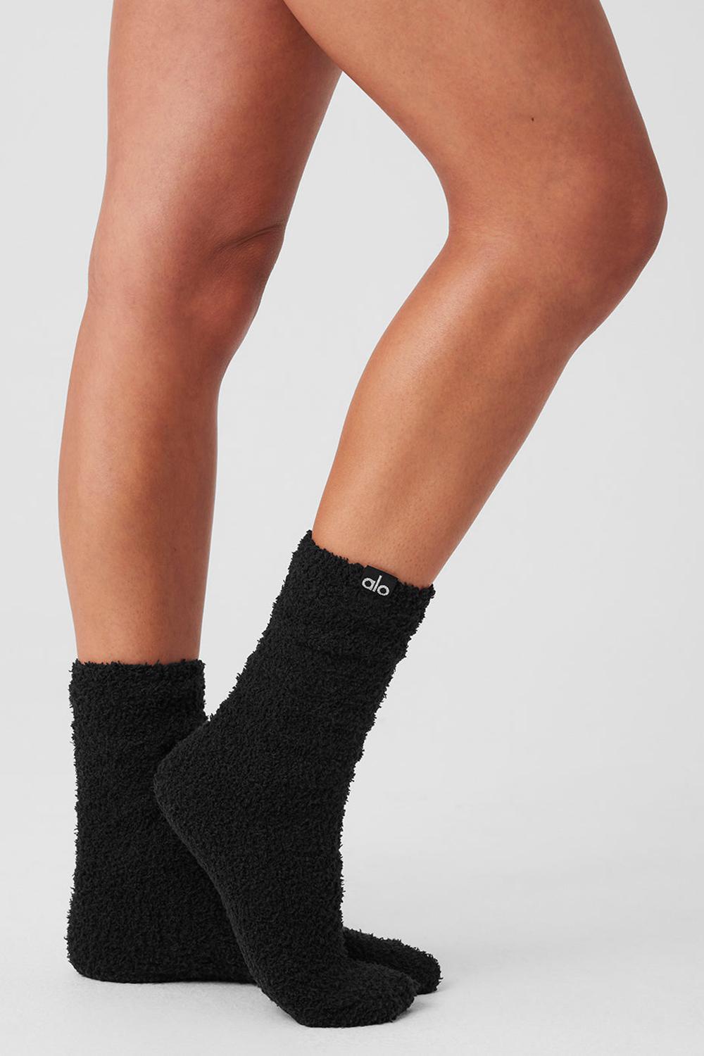 Calcetines Alo Yoga Plush Lush Mujer Negras | España  RTSM-21843