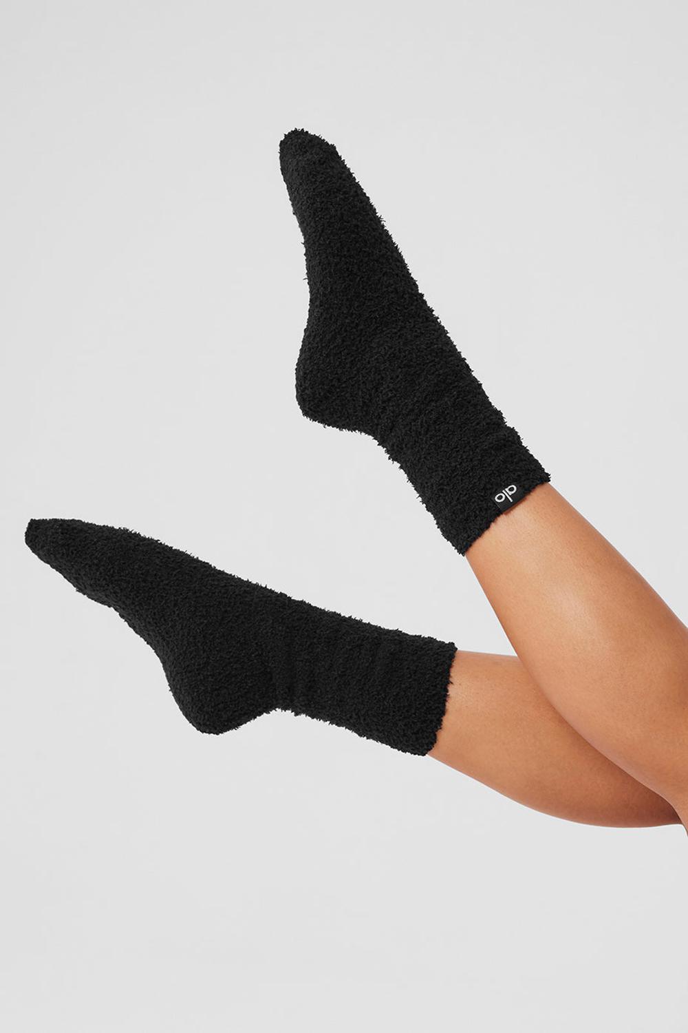 Calcetines Alo Yoga Plush Lush Mujer Negras | España  RTSM-21843