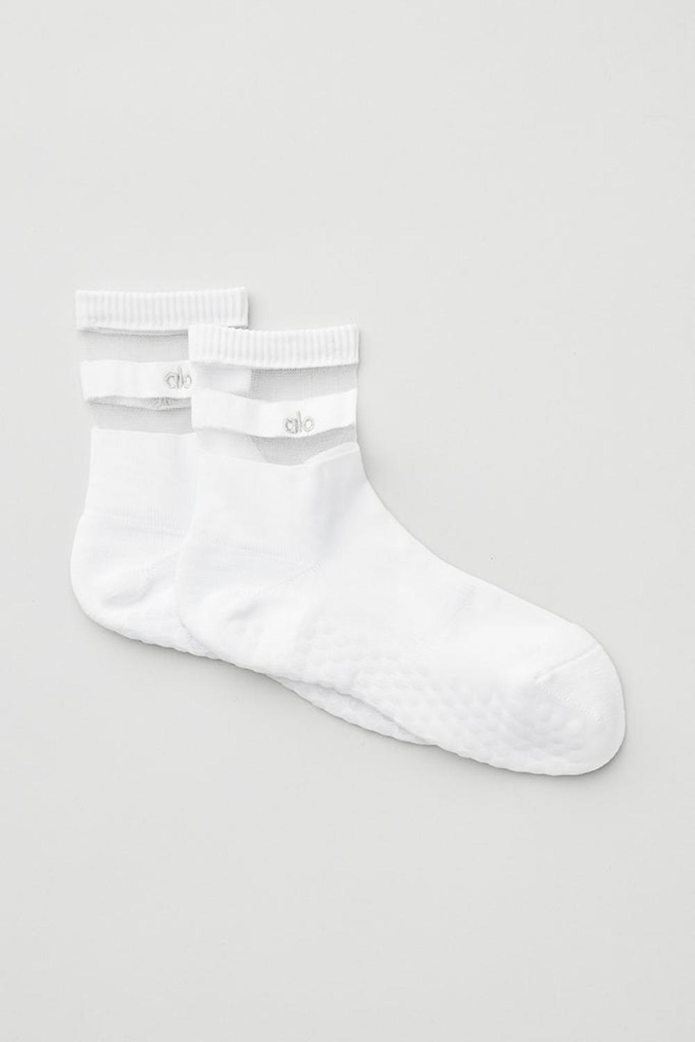 Calcetines Alo Yoga Pulse Grip Mujer Blancas | España  BIQF-60314
