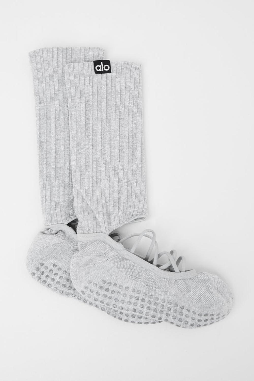 Calcetines Alo Yoga Strappy Siren Grip Mujer Gris | España  BUAY-48562