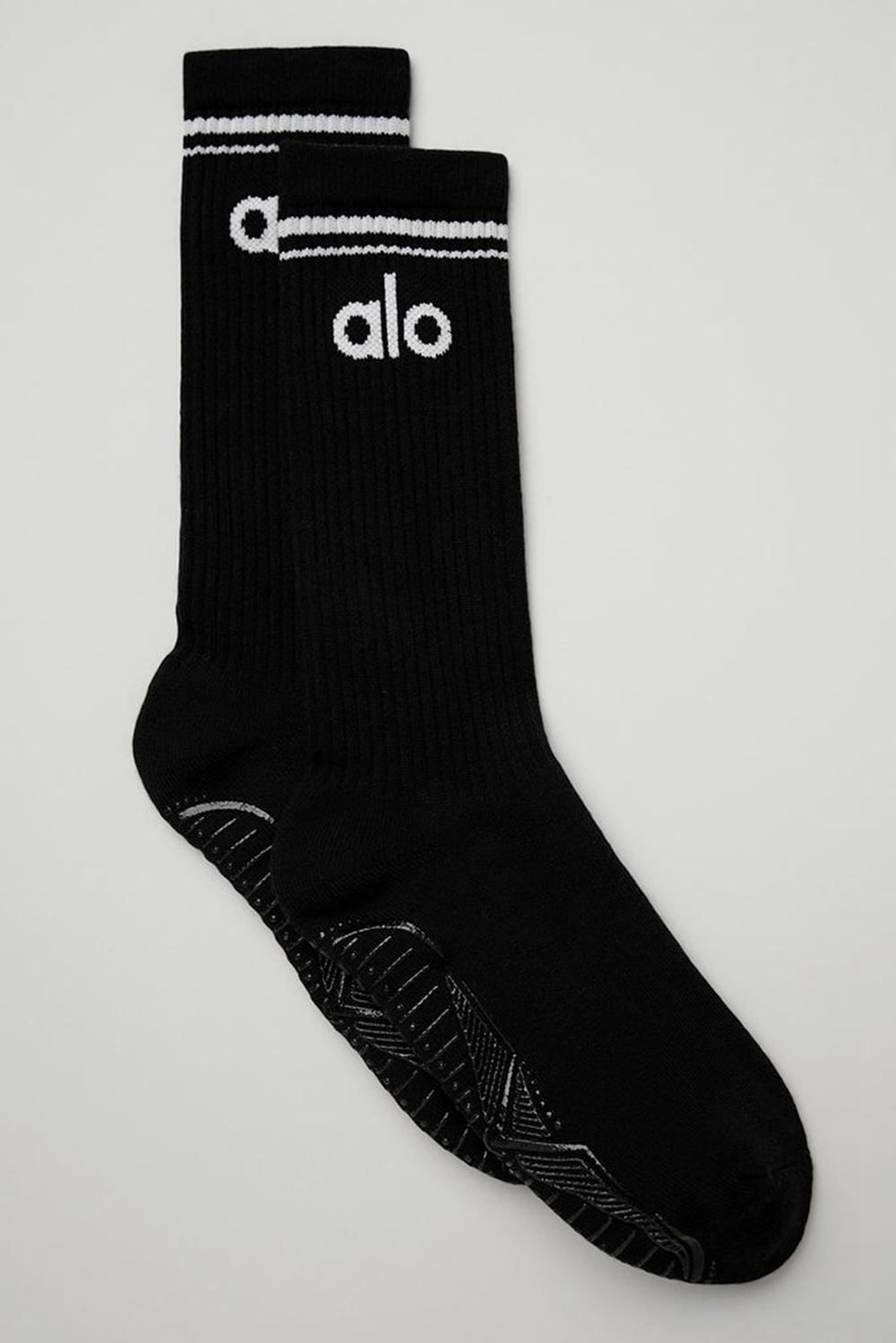 Calcetines Alo Yoga Throwback Barre Mujer Negras Blancas | España  FXPO-75942