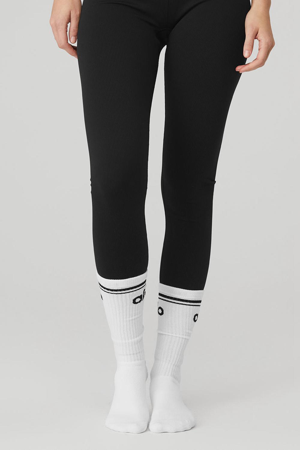 Calcetines Alo Yoga Throwback Barre Mujer Blancas Negras | España  DPIO-27806