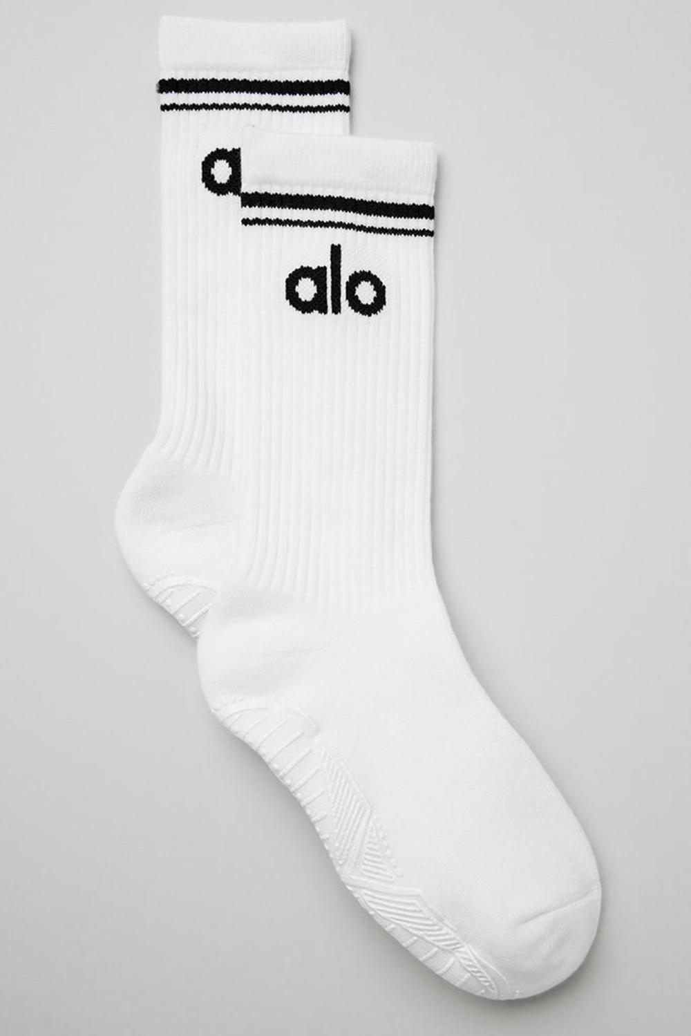 Calcetines Alo Yoga Throwback Barre Mujer Blancas Negras | España  DPIO-27806