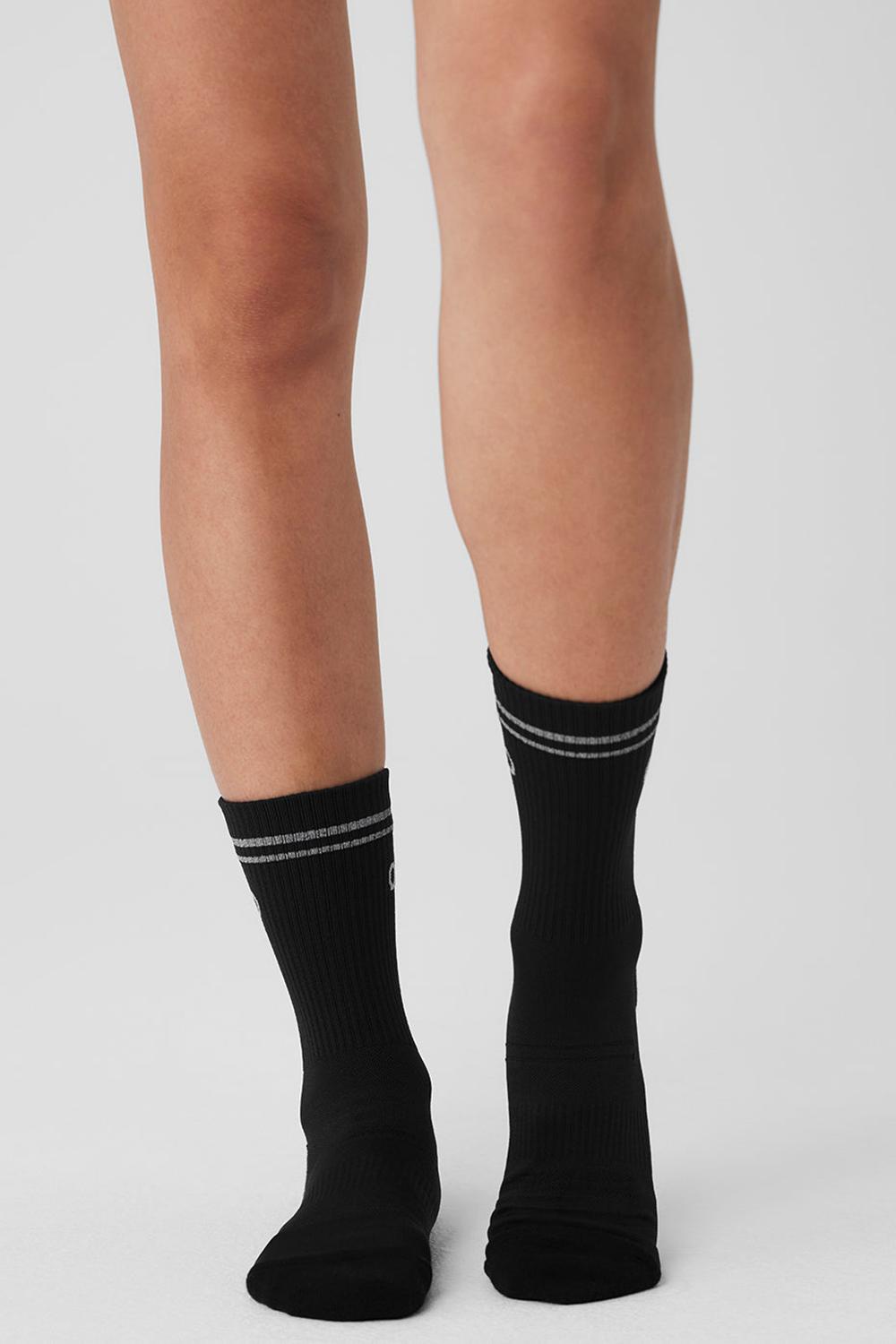 Calcetines Alo Yoga Unisex Half-Crew Performance Mujer Negras | España  QTEG-79584