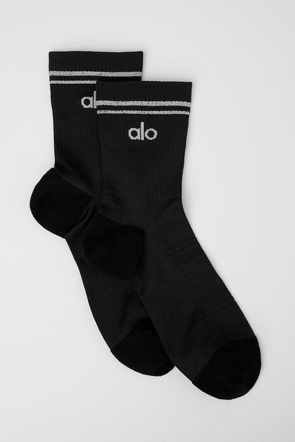 Calcetines Alo Yoga Unisex Half-Crew Performance Mujer Negras | España  QTEG-79584