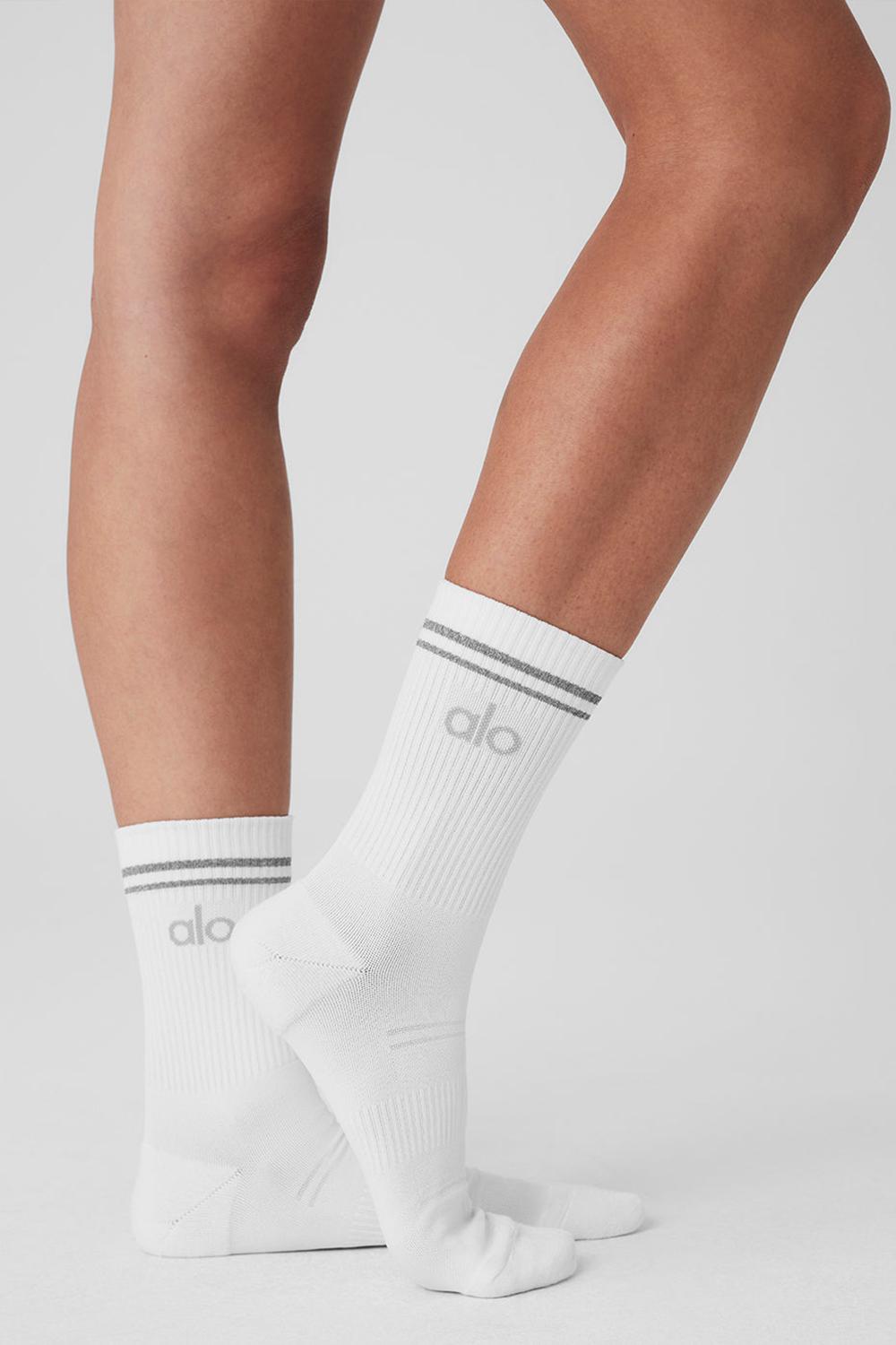 Calcetines Alo Yoga Unisex Half-Crew Performance Mujer Blancas | España  CQWH-53409