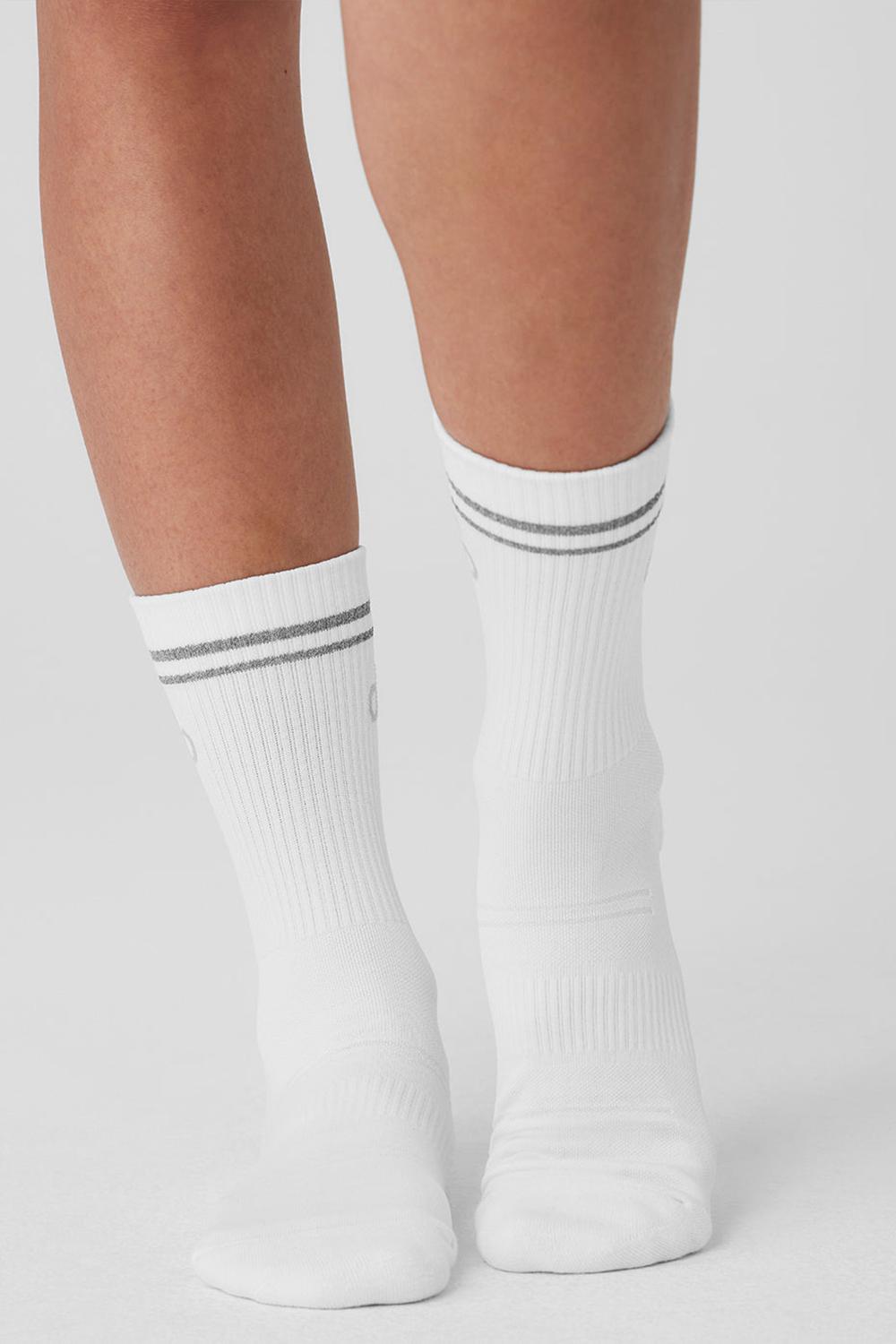 Calcetines Alo Yoga Unisex Half-Crew Performance Mujer Blancas | España  CQWH-53409
