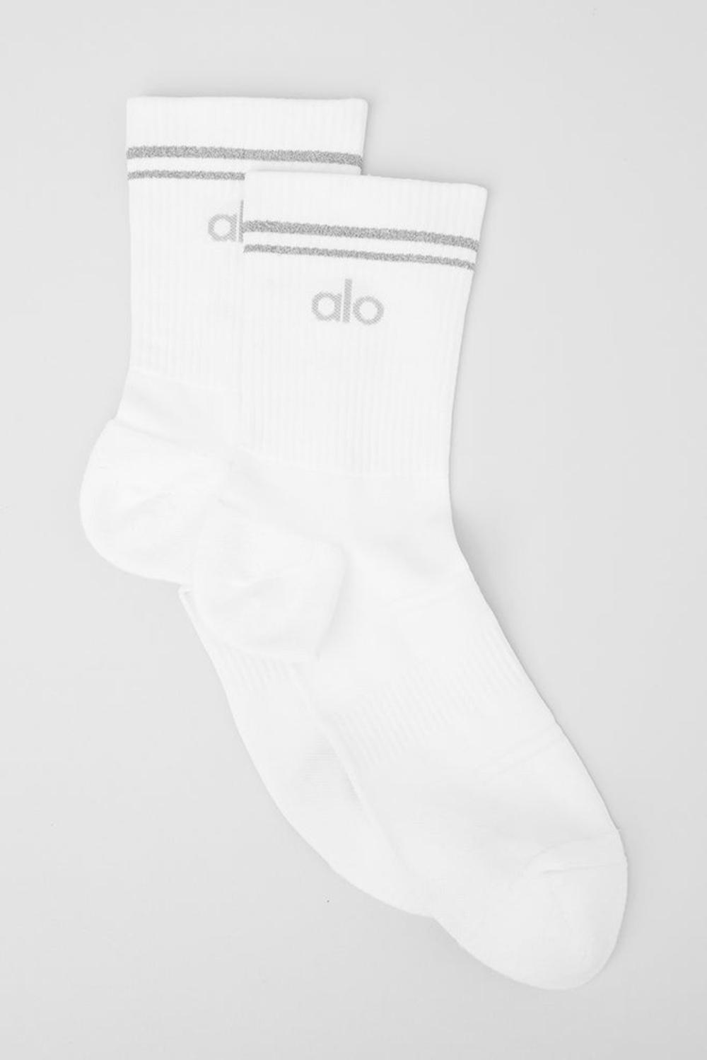 Calcetines Alo Yoga Unisex Half-Crew Performance Mujer Blancas | España  CQWH-53409