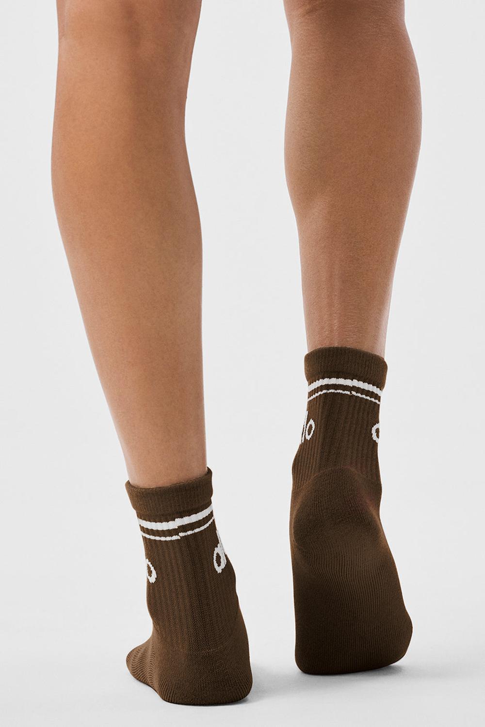 Calcetines Alo Yoga Unisex Half-Crew Throwback Mujer Blancas | España  XPKC-14250