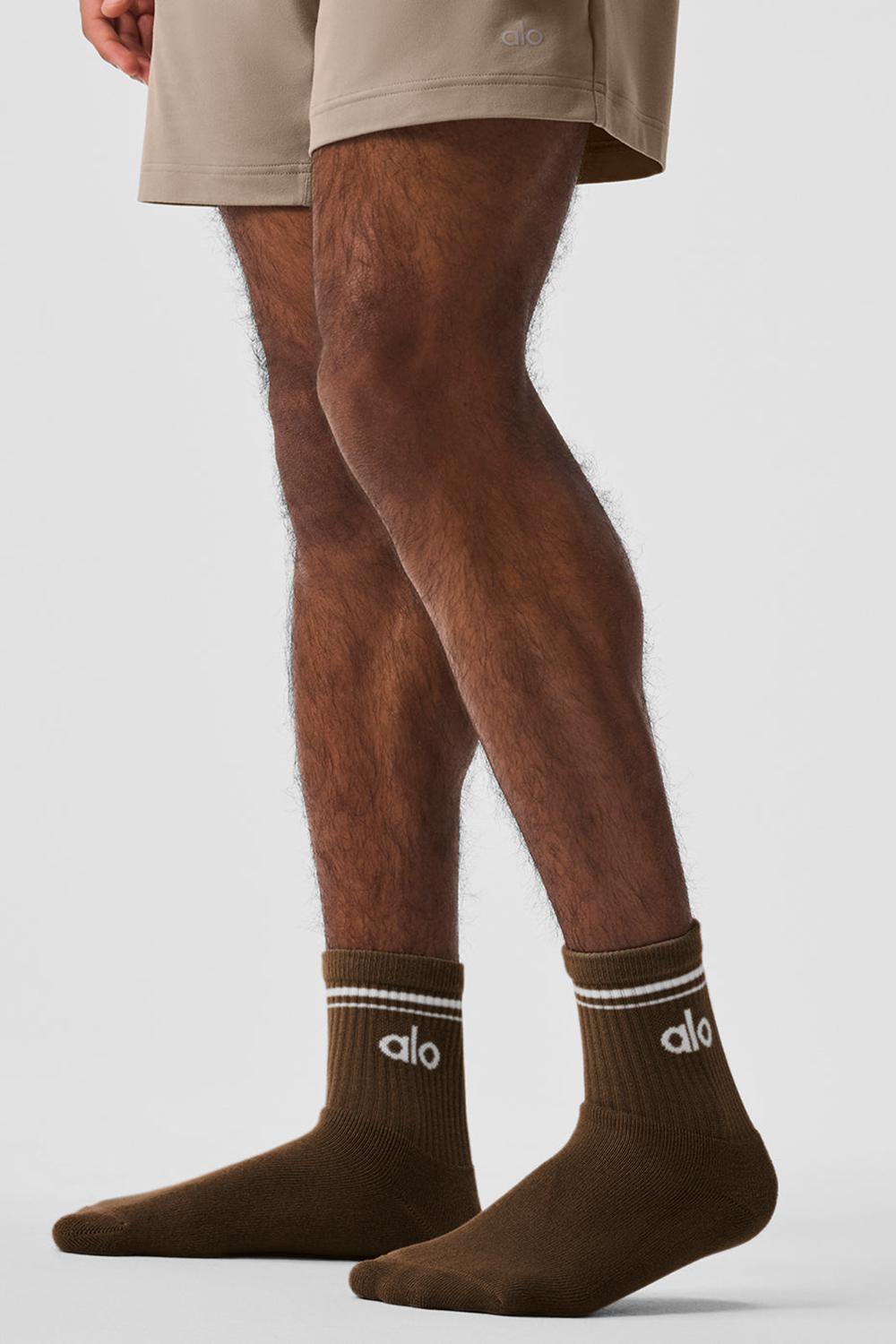 Calcetines Alo Yoga Unisex Half-Crew Throwback Mujer Blancas | España  XPKC-14250