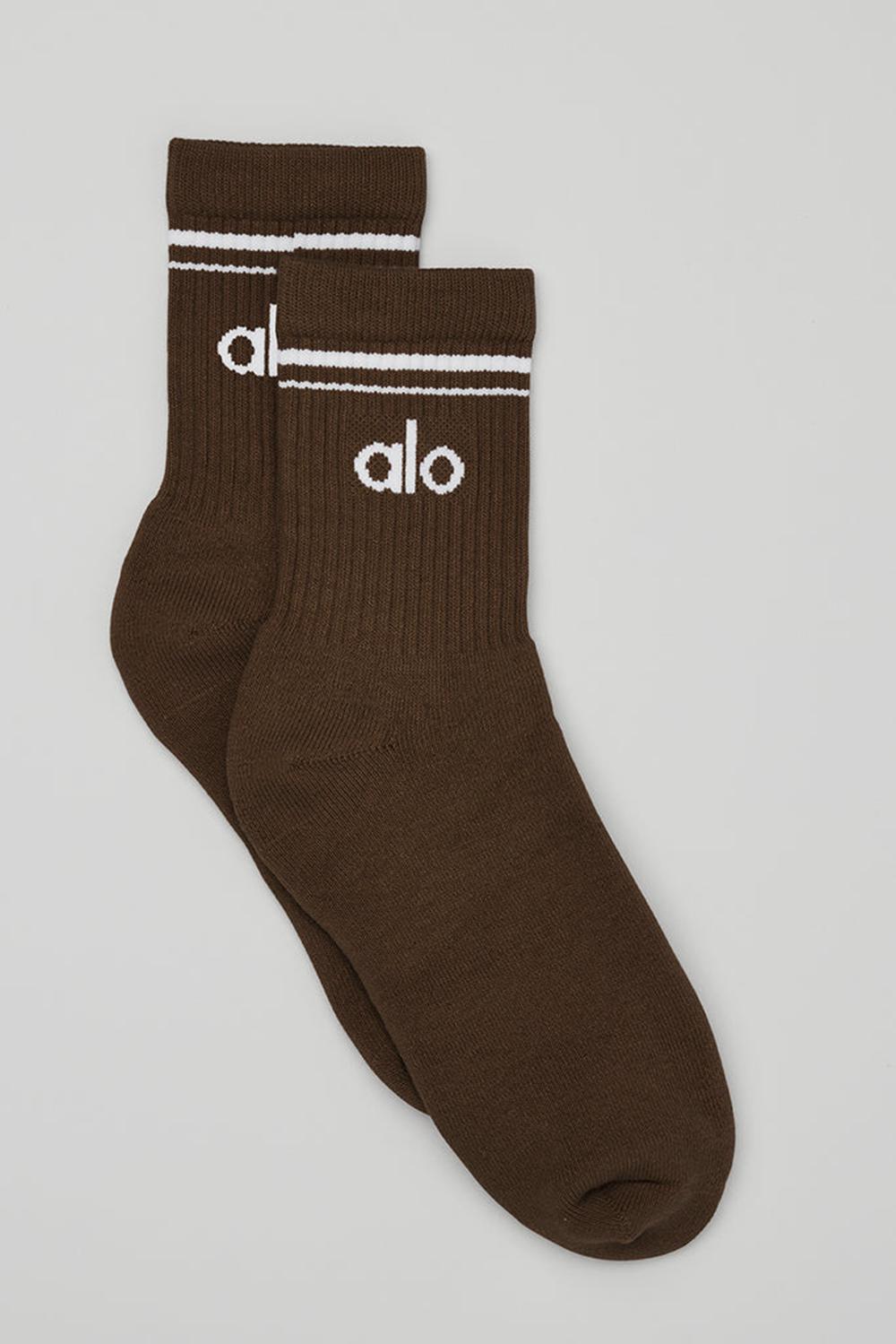 Calcetines Alo Yoga Unisex Half-Crew Throwback Mujer Blancas | España  XPKC-14250