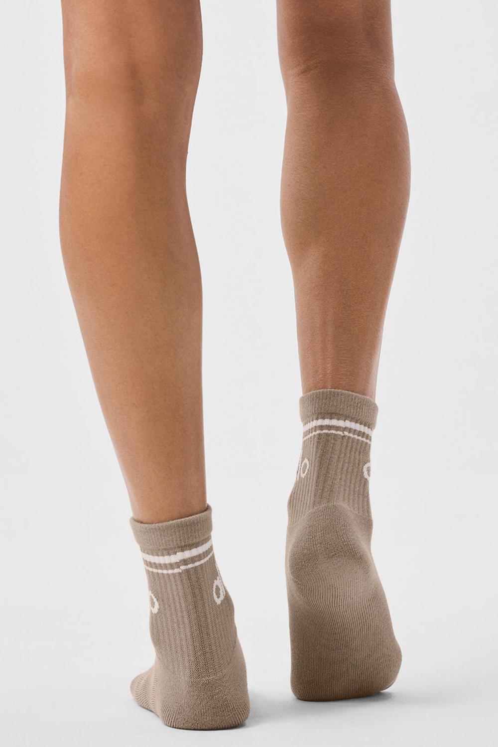Calcetines Alo Yoga Unisex Half-Crew Throwback Mujer Blancas | España  INTZ-25908