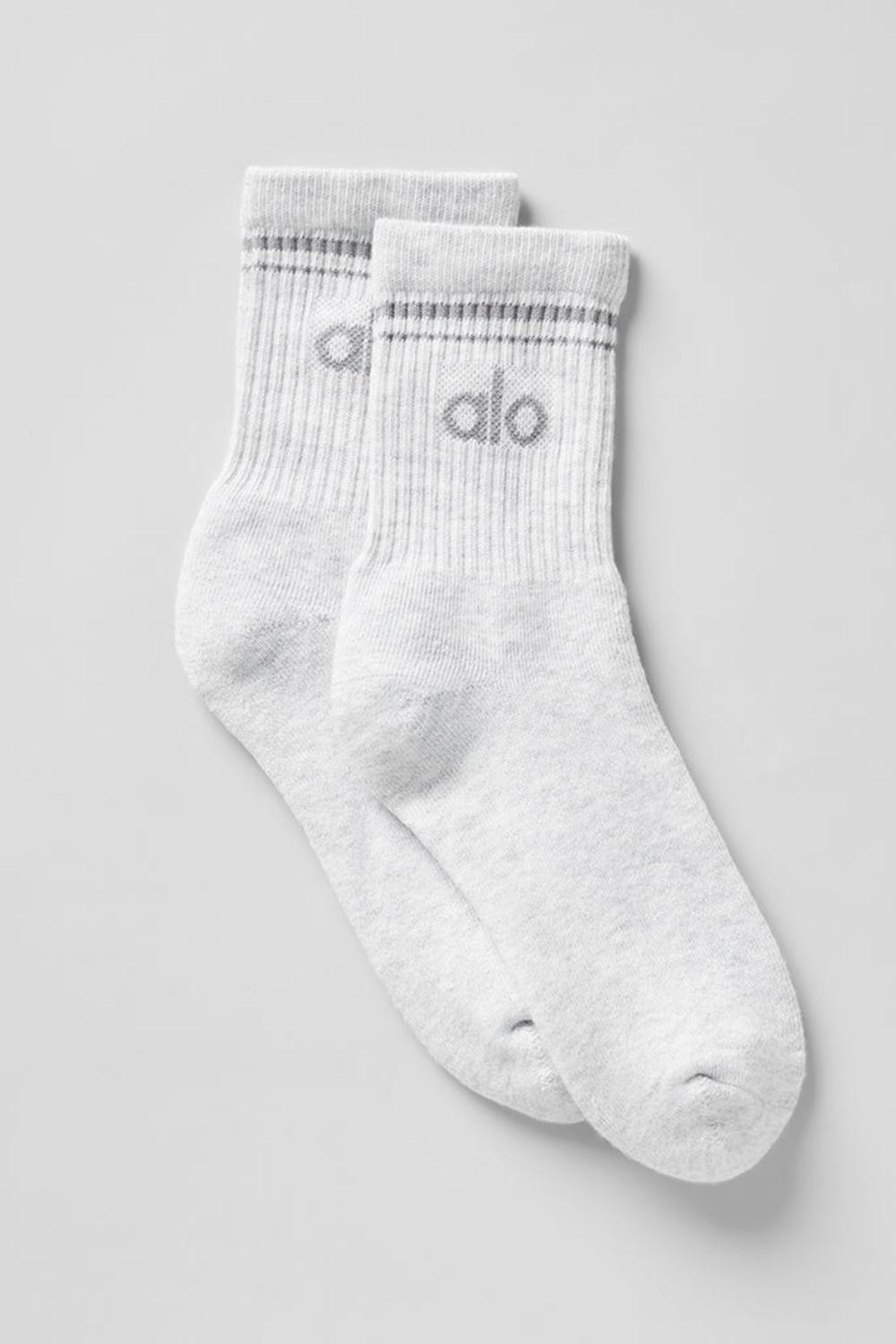 Calcetines Alo Yoga Unisex Half-Crew Throwback Mujer Blancas Gris | España  RPHE-62085