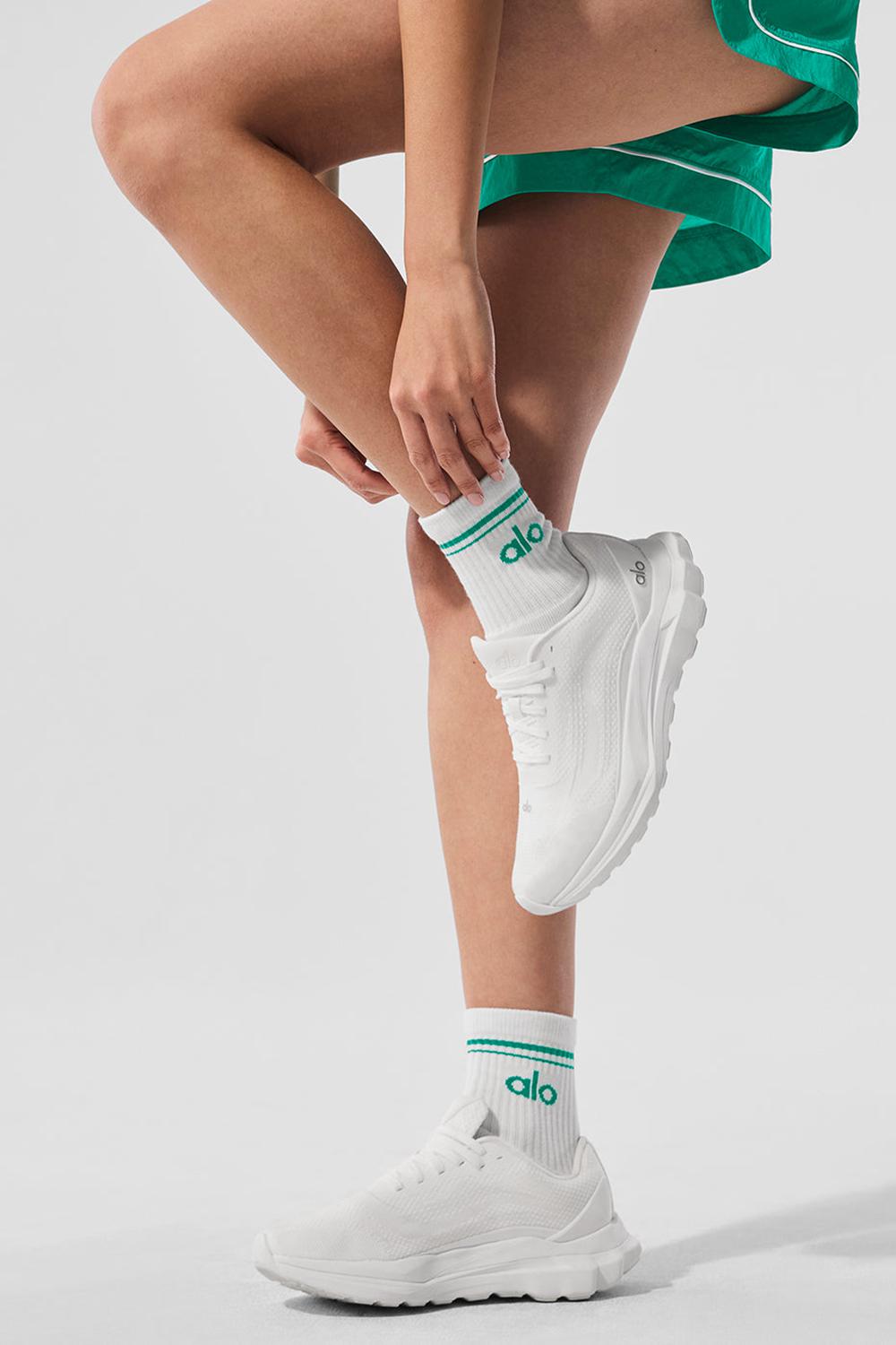 Calcetines Alo Yoga Unisex Half-Crew Throwback Mujer Blancas Verde | España  XUGF-03217