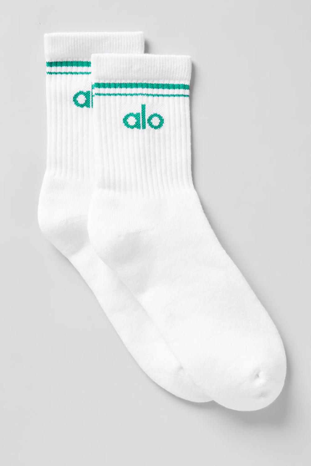 Calcetines Alo Yoga Unisex Half-Crew Throwback Mujer Blancas Verde | España  XUGF-03217