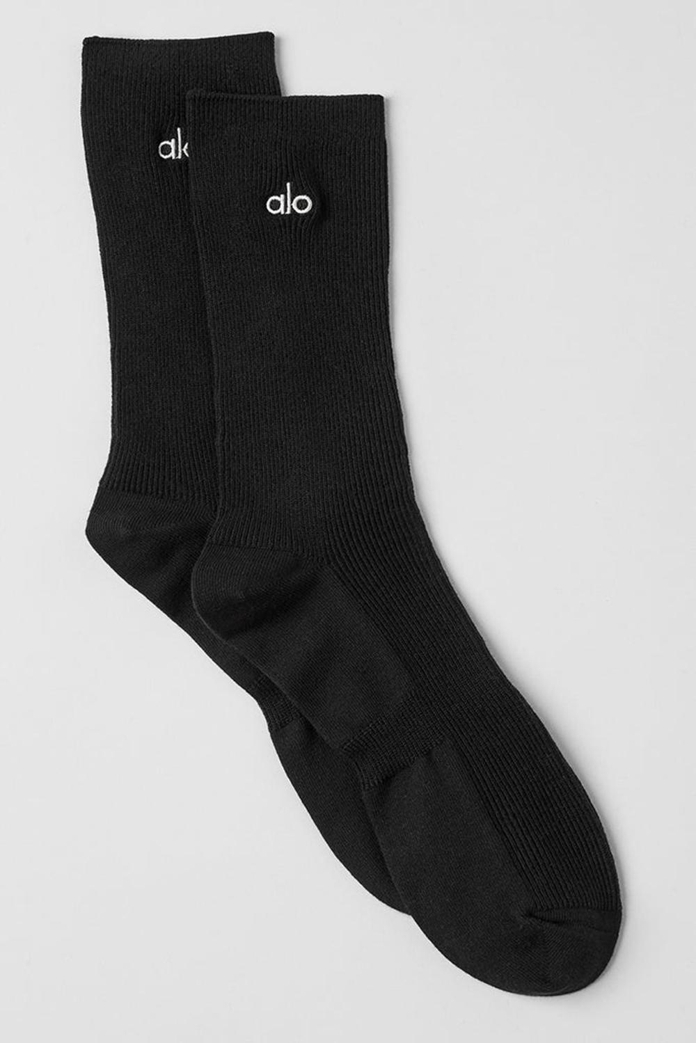 Calcetines Alo Yoga Unisex Half-Crew Understated Mujer Negras | España  PLFK-69375