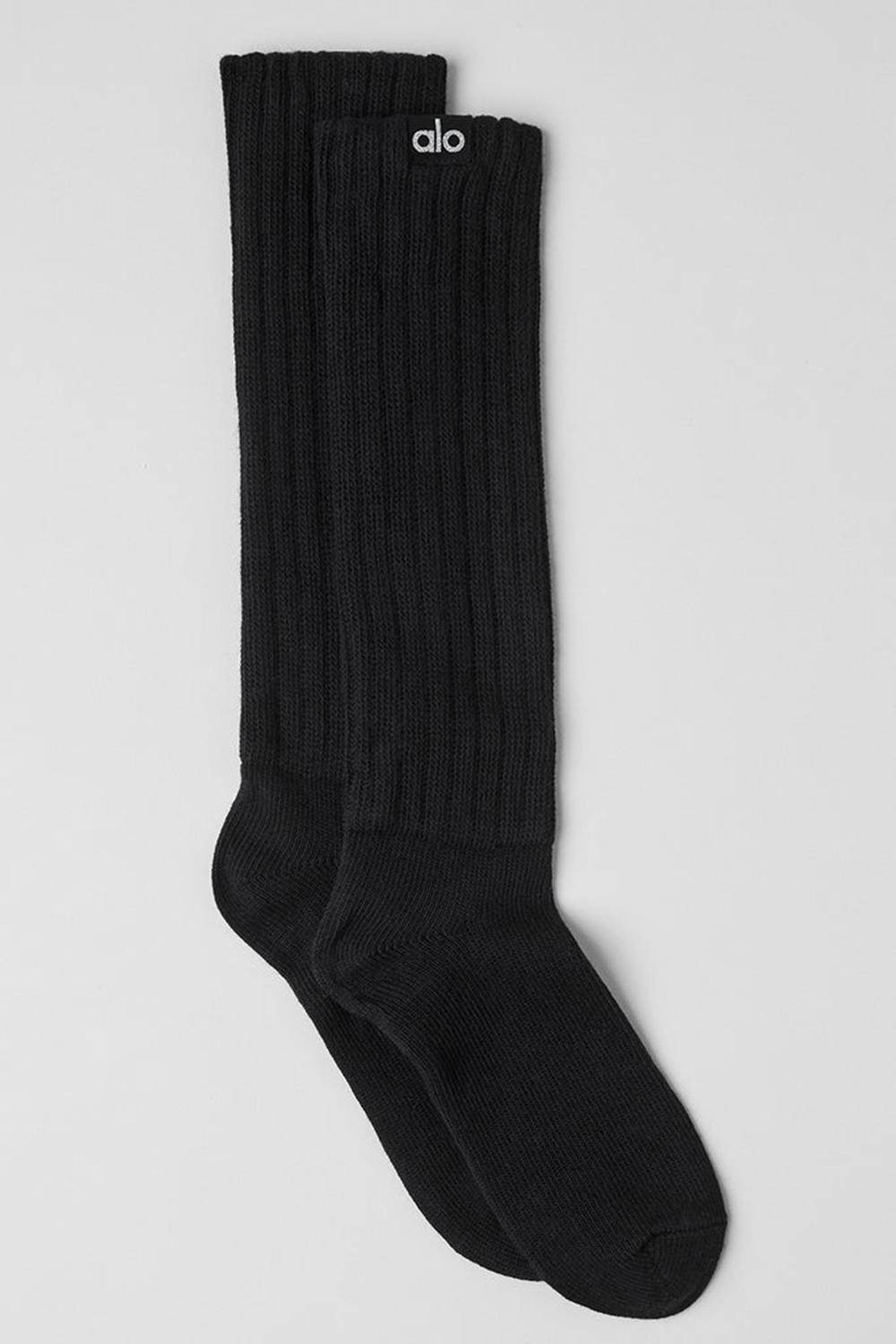 Calcetines Alo Yoga Unisex Scrunch Mujer Negras | España  XNGH-59432