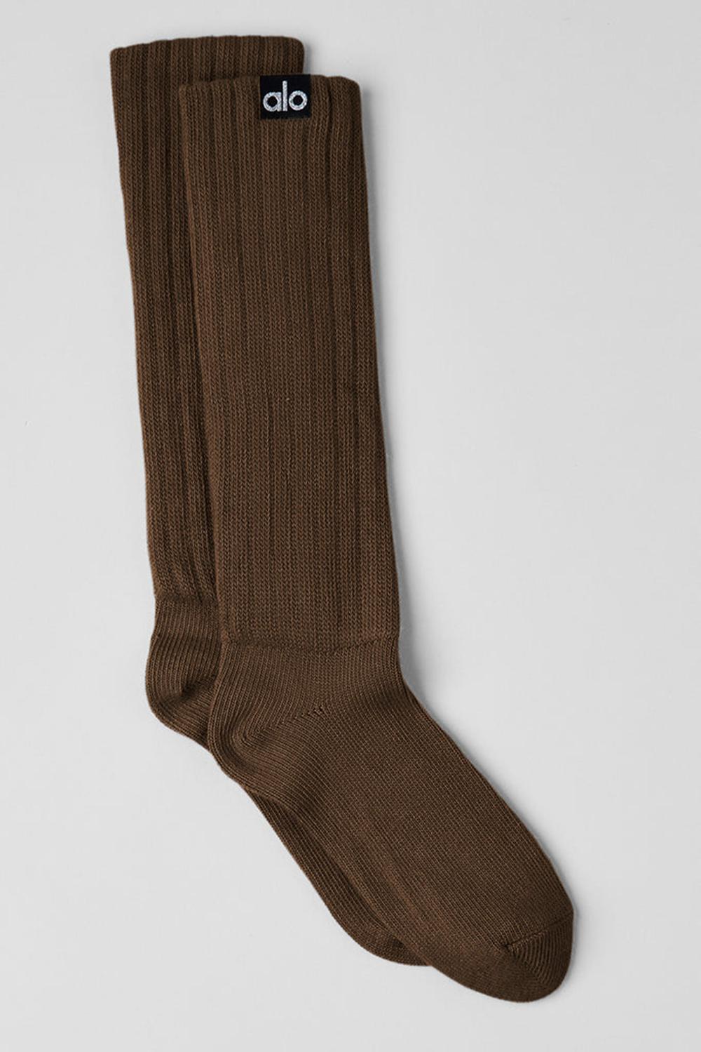 Calcetines Alo Yoga Unisex Scrunch Mujer Espresso | España  ZQTA-29506