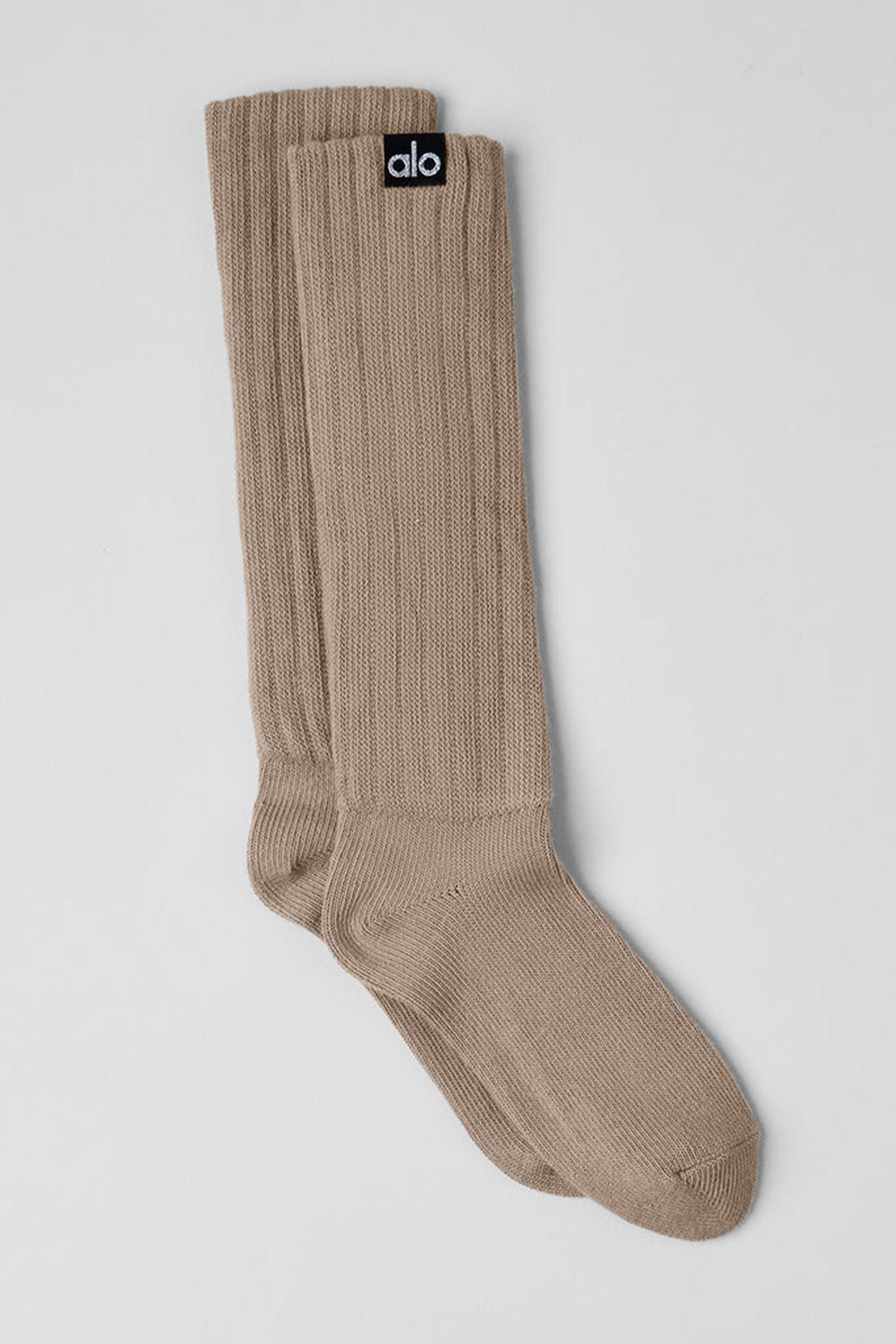 Calcetines Alo Yoga Unisex Scrunch Mujer Gravel | España  LQMW-32491