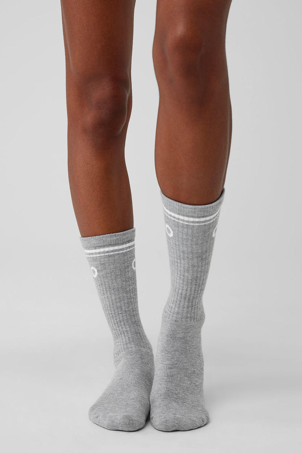 Calcetines Alo Yoga Unisex Throwback Mujer Gris Blancas | España  EFGV-26307