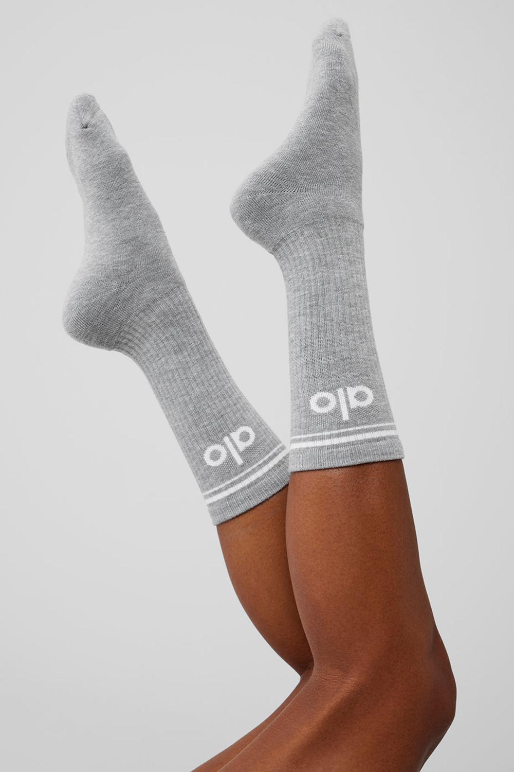 Calcetines Alo Yoga Unisex Throwback Mujer Gris Blancas | España  EFGV-26307