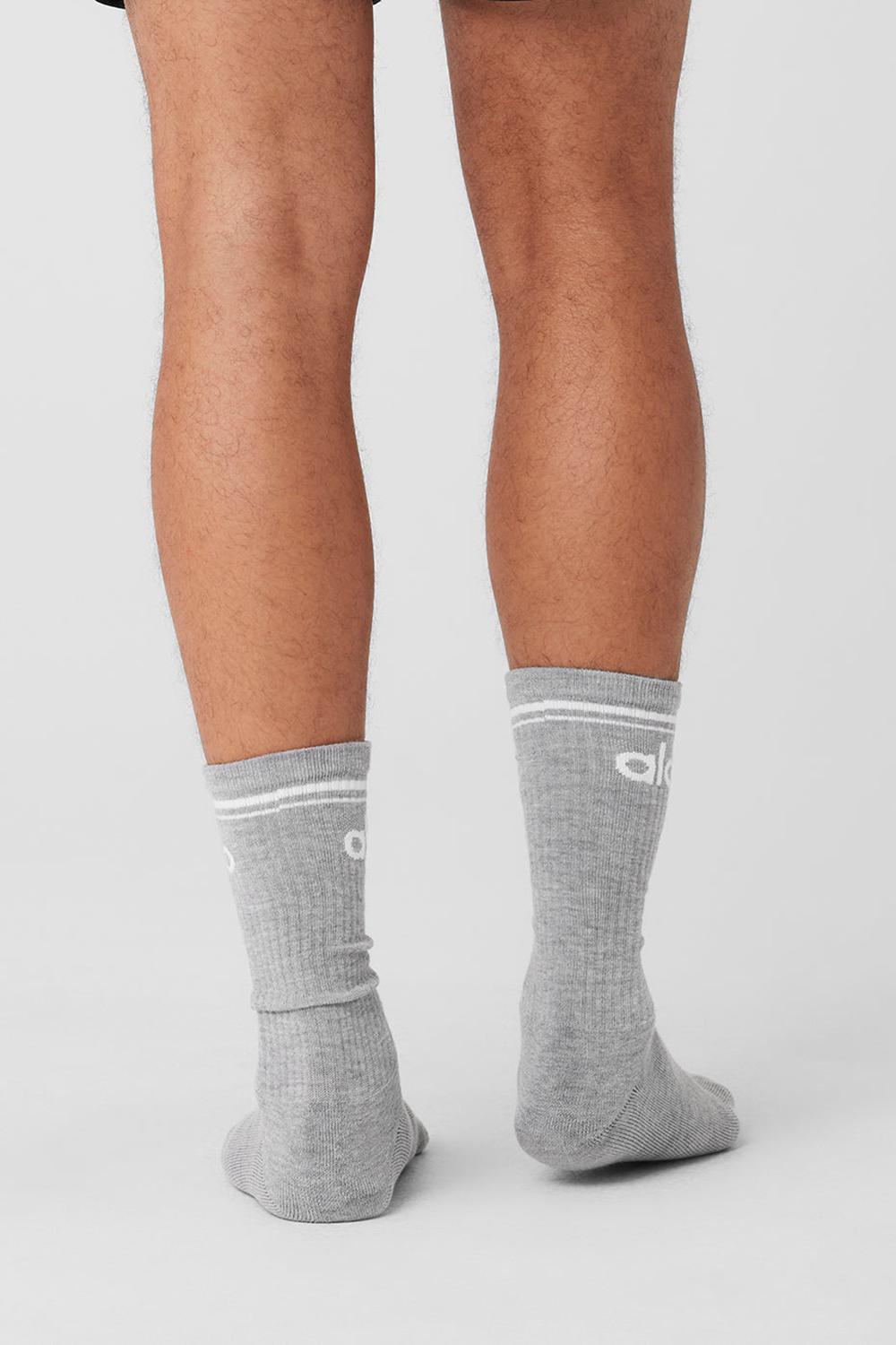 Calcetines Alo Yoga Unisex Throwback Mujer Gris Blancas | España  EFGV-26307