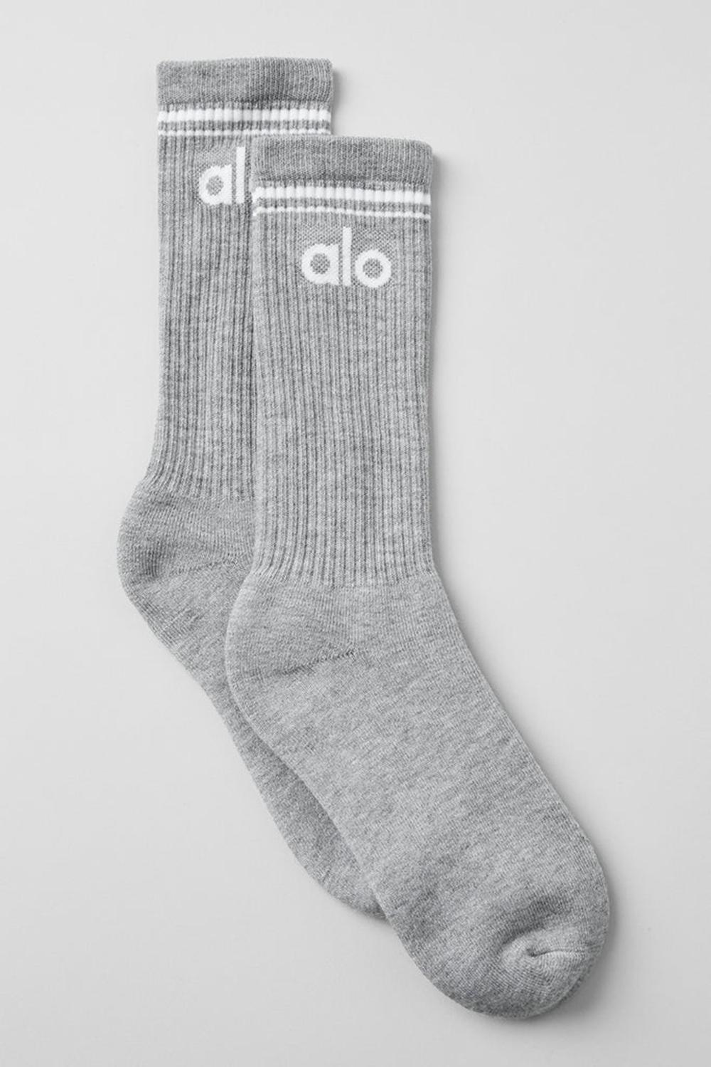 Calcetines Alo Yoga Unisex Throwback Mujer Gris Blancas | España  EFGV-26307