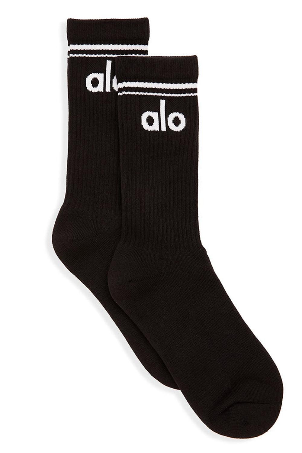 Calcetines Alo Yoga Unisex Throwback Mujer Negras Blancas | España  ADSG-82650