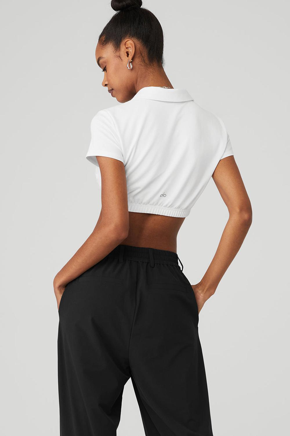 Camisa Polo Alo Yoga Cropped Prestige Polo Mujer Blancas | España  ZFLE-65987
