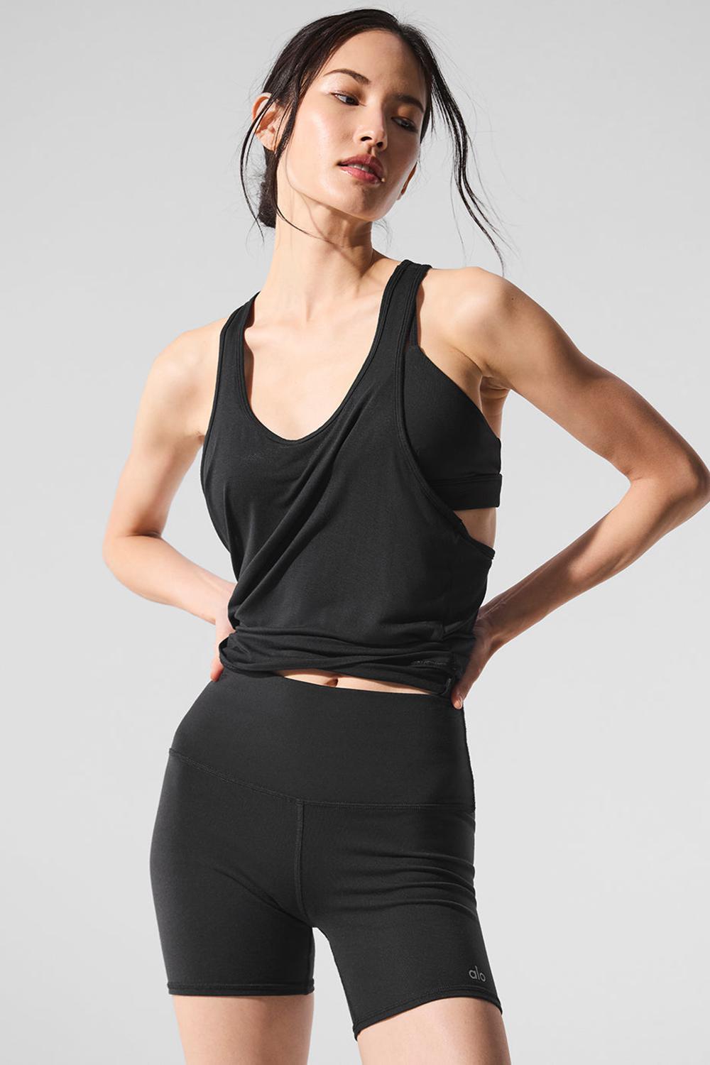 Camiseta Sin Mangas Running Alo Yoga All Day Mujer Negras | España  SOMC-97381