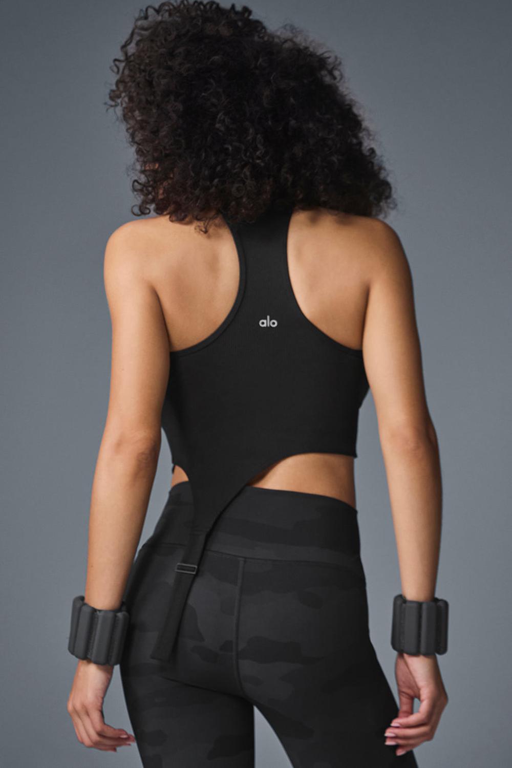 Camiseta Sin Mangas Running Alo Yoga Alosoft Ribbed Revelation Mujer Negras | España  UHRO-29104