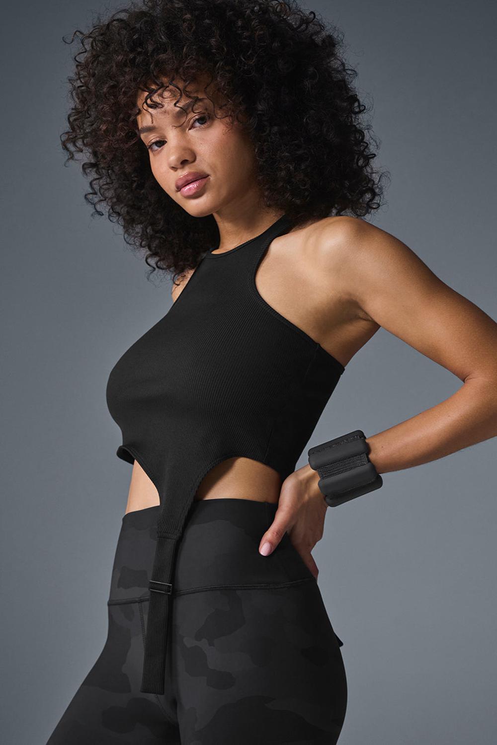 Camiseta Sin Mangas Running Alo Yoga Alosoft Ribbed Revelation Mujer Negras | España  UHRO-29104