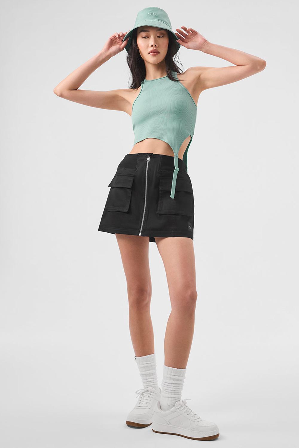 Camiseta Sin Mangas Running Alo Yoga Alosoft Ribbed Revelation Mujer Verde | España  POFZ-29074