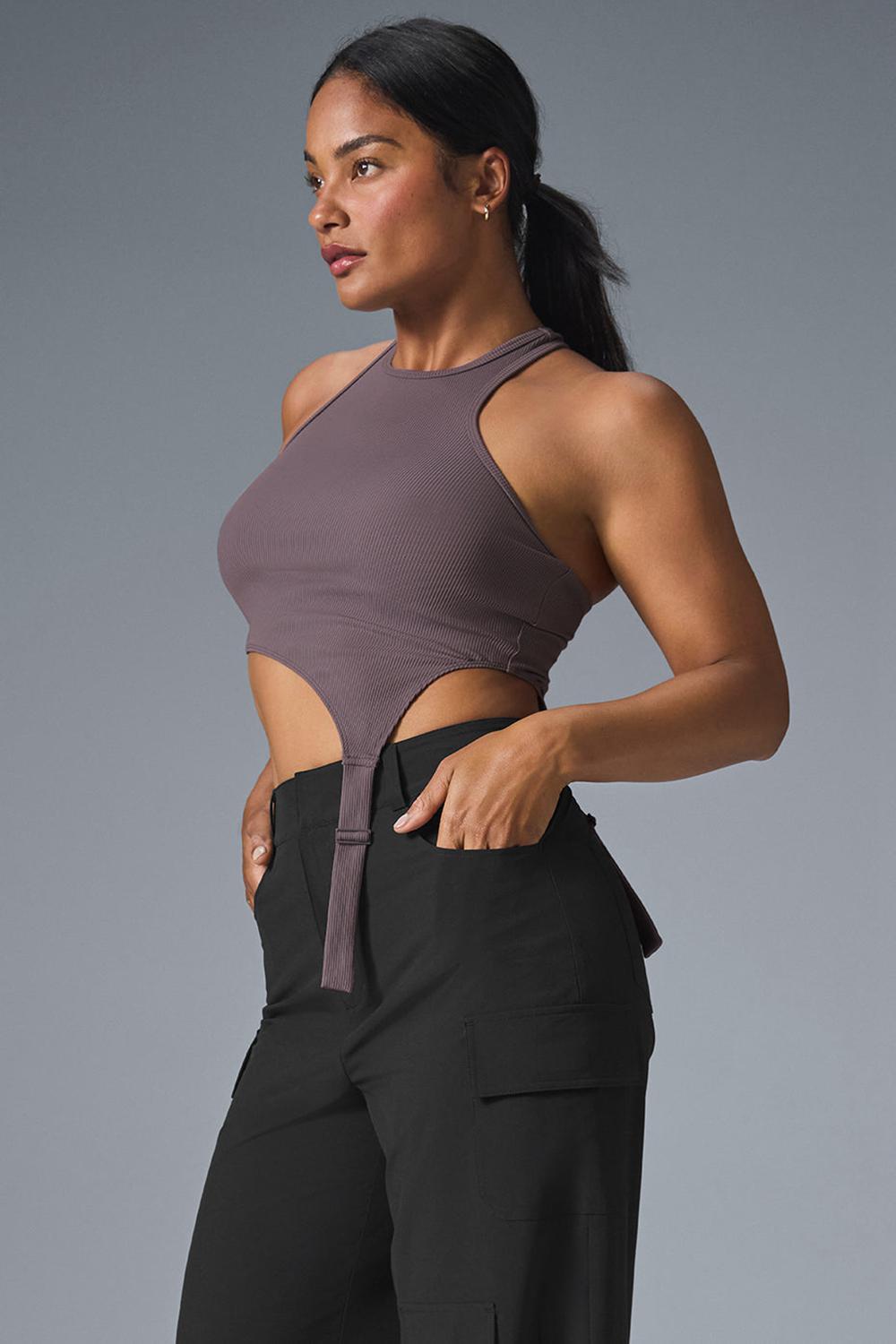Camiseta Sin Mangas Running Alo Yoga Alosoft Ribbed Revelation Mujer Raisinette | España  TQNB-84507