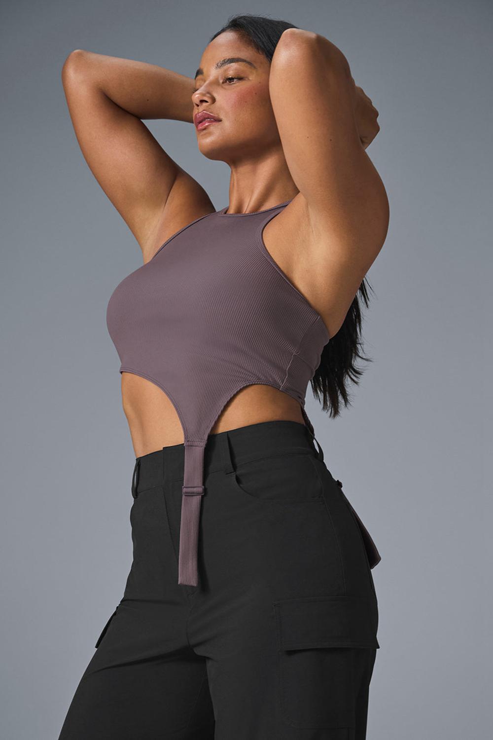 Camiseta Sin Mangas Running Alo Yoga Alosoft Ribbed Revelation Mujer Raisinette | España  TQNB-84507