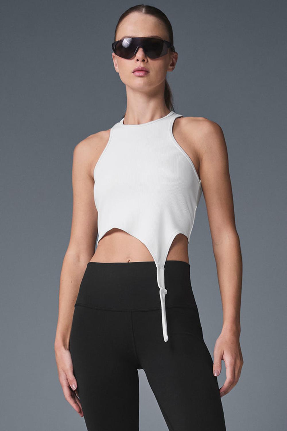 Camiseta Sin Mangas Running Alo Yoga Alosoft Ribbed Revelation Mujer Blancas | España  MSYT-42059
