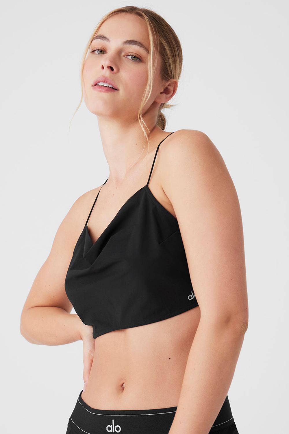 Camiseta Sin Mangas Running Alo Yoga Cropped Megastar Mujer Negras | España  ESPR-48230
