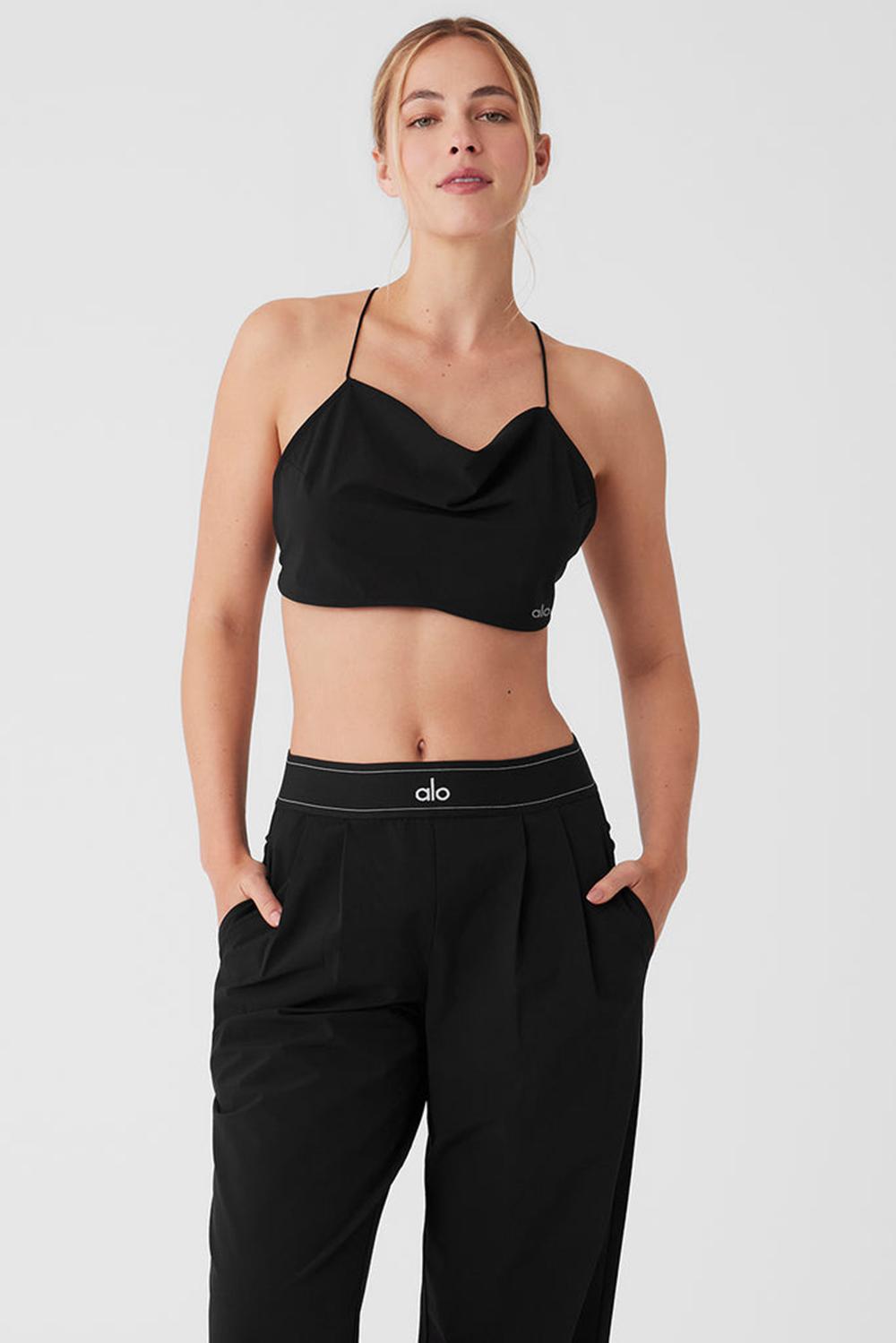 Camiseta Sin Mangas Running Alo Yoga Cropped Megastar Mujer Negras | España  ESPR-48230
