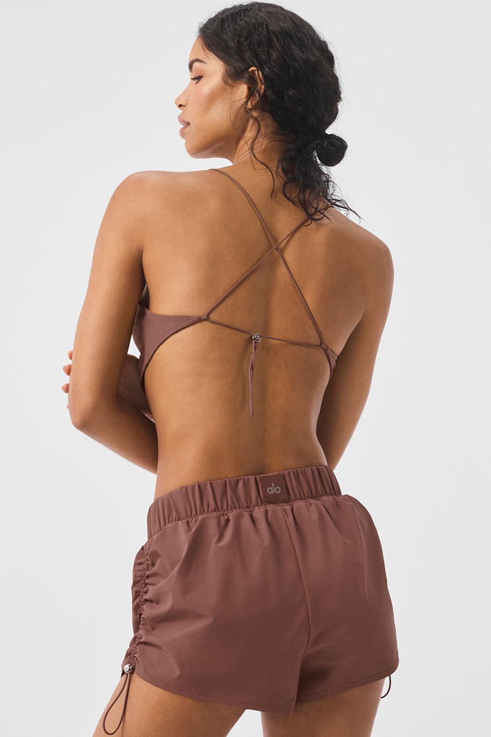 Camiseta Sin Mangas Running Alo Yoga Cropped Megastar Mujer Chestnut | España  UVPK-75480