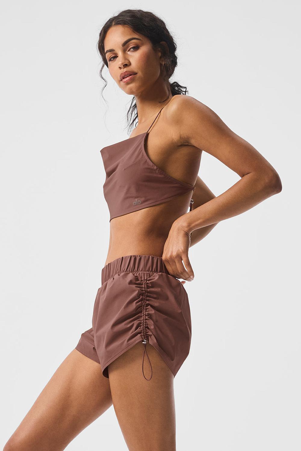 Camiseta Sin Mangas Running Alo Yoga Cropped Megastar Mujer Chestnut | España  UVPK-75480