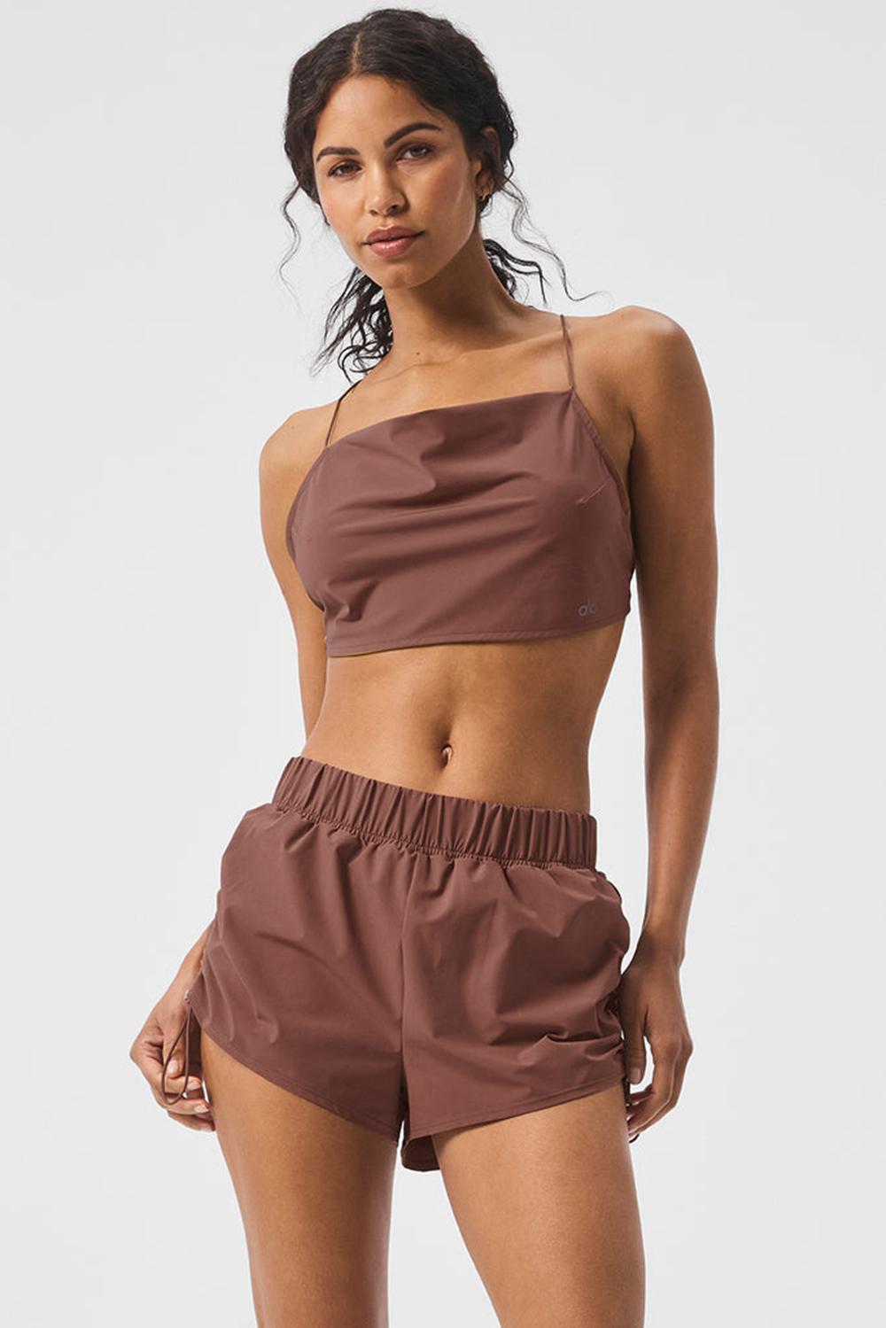Camiseta Sin Mangas Running Alo Yoga Cropped Megastar Mujer Chestnut | España  UVPK-75480