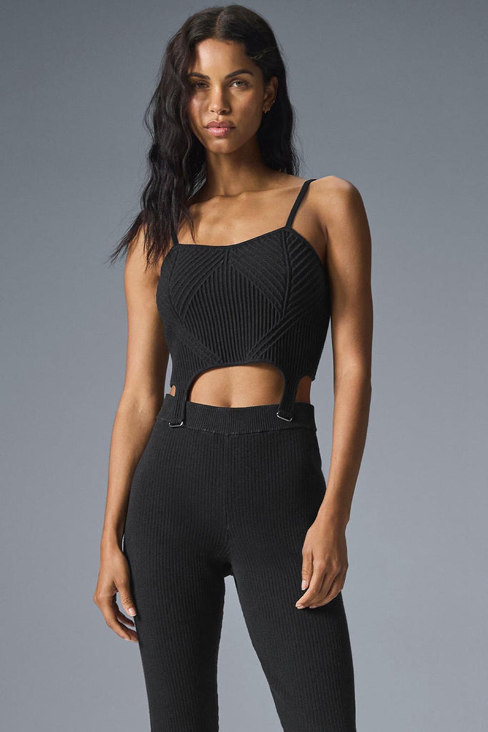 Camiseta Sin Mangas Running Alo Yoga Denim Knit Garter Mujer Negras | España  UEQO-05436