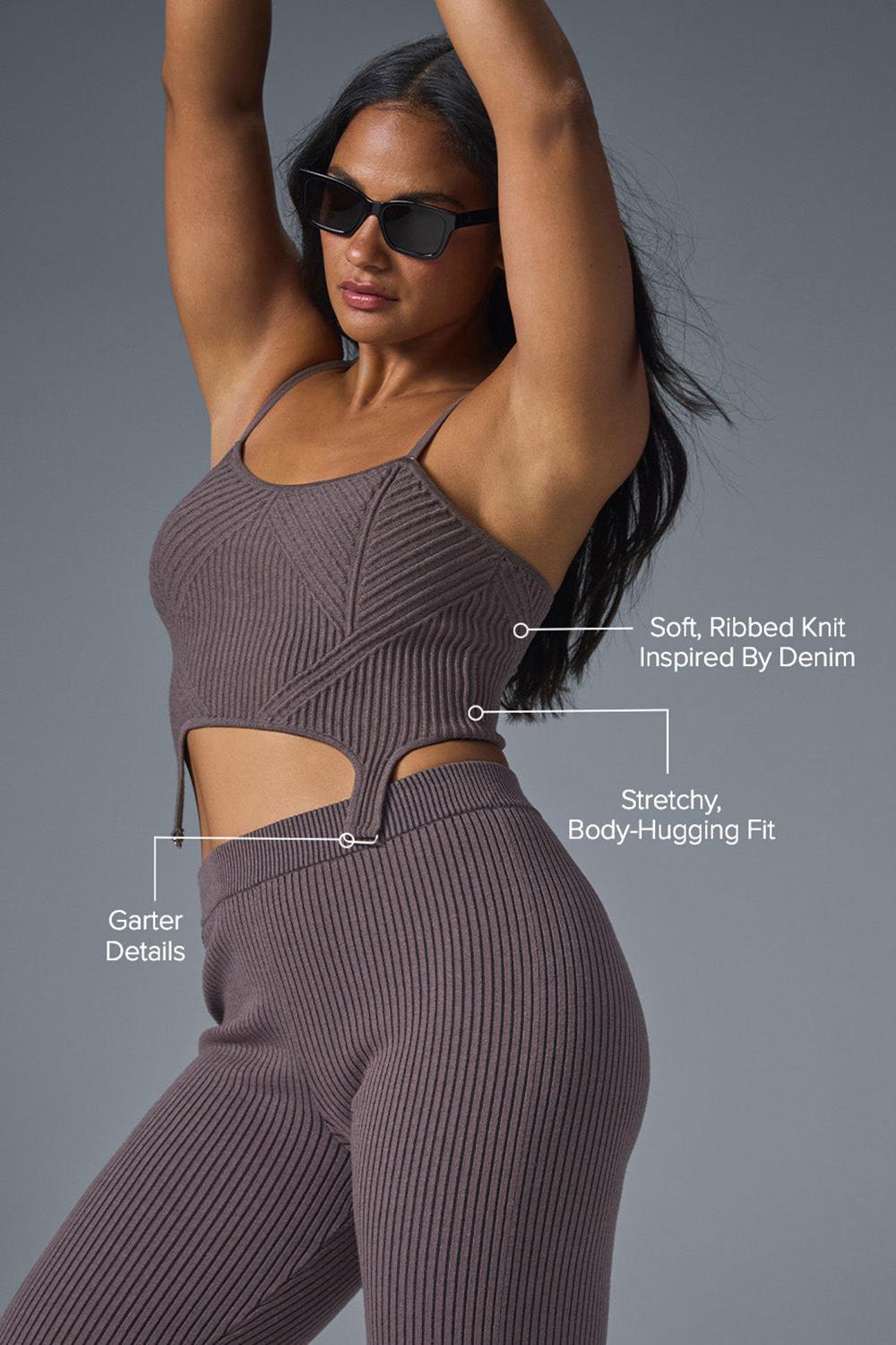 Camiseta Sin Mangas Running Alo Yoga Denim Knit Garter Mujer Negras | España  IOXZ-40652
